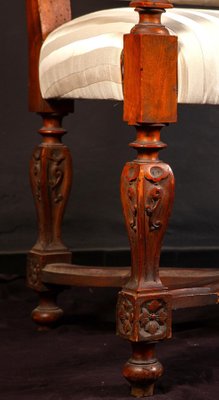 Italian 19th Century Walnut Carved Armchairs, Set of 2-MBH-1032023