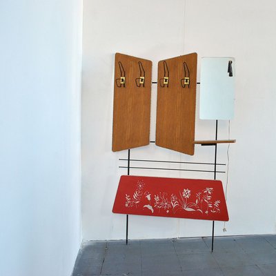 Italian 4-Hook Coat Rack with Courtesy Light, 1960s-JQO-857192