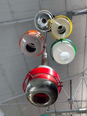 Italian 4-Light Suspension Pendant Lamp, 1950s-HUR-655243