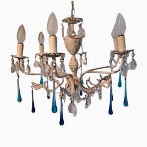 Italian 6-Arm Crystal Chandelier, 1930s-HIT-1196533