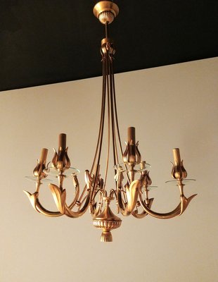 Italian 6-Light Chandelier by Oscar Torlasco, 1960s-ZST-632456