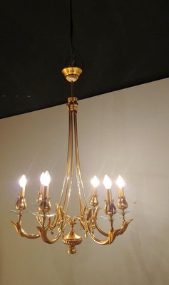 Italian 6-Light Chandelier by Oscar Torlasco, 1960s-ZST-632456