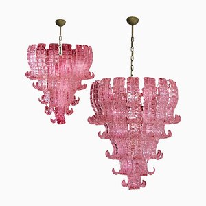 Italian 6-Tier Felci Murano Glass Chandeliers, Set of 2-OVO-1235280