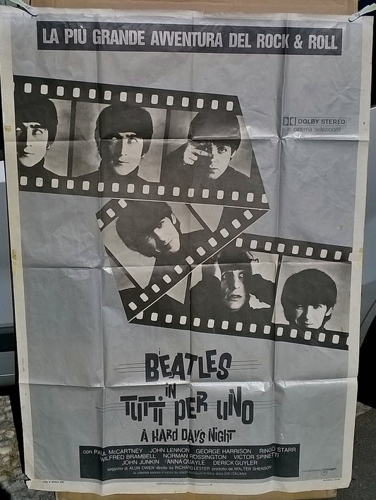 Italian 'A Hard Day's Night' Beatles Poster, 1982