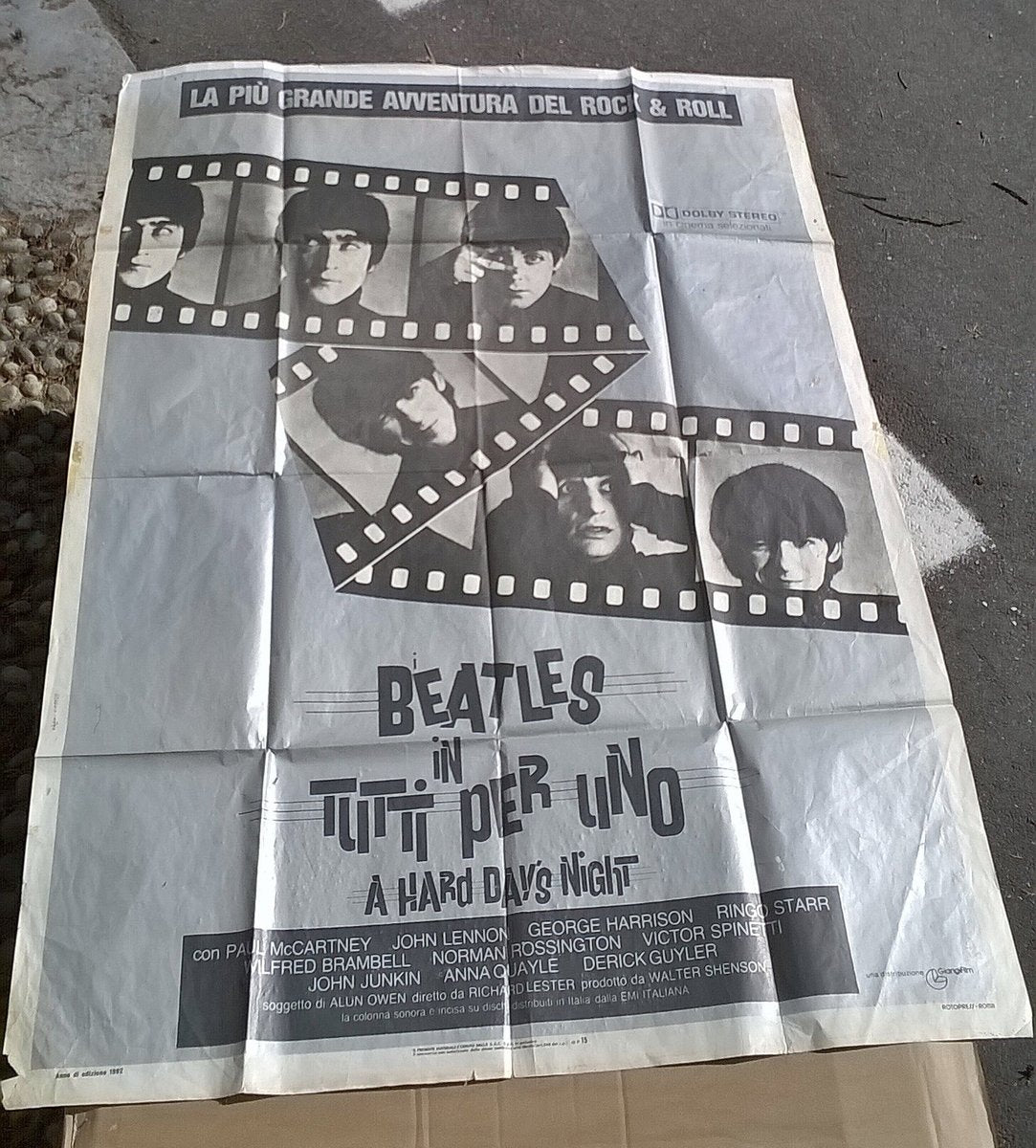 Italian 'A Hard Day's Night' Beatles Poster, 1982