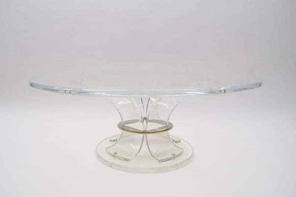 Italian Acrylic Coffee Table with Bicolor Ring, 1970s-KQB-725235