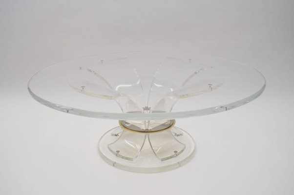 Italian Acrylic Coffee Table with Bicolor Ring, 1970s-KQB-725235