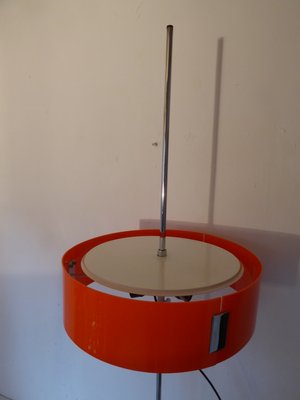 Italian Acrylic Glass and Orange Chromed Floor Lamp, 1970s-AWL-656828