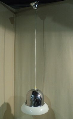 Italian Acrylic Glass and Steel Ceiling Lamp attributed to Guzzini, 1970s-ERB-553504