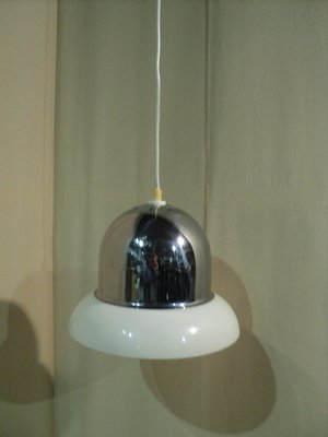 Italian Acrylic Glass and Steel Ceiling Lamp attributed to Guzzini, 1970s-ERB-553504