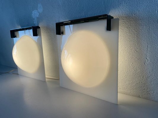 Italian Acrylic Glass Bubble Wall Lamps, Italy, 1960s, Set of 2-RDS-1425601