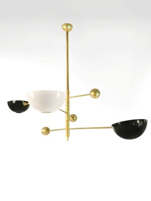 Italian Adjustable Counterweight Lamp in Brass in the style of Stilnovo, 1960s-WLO-2035372