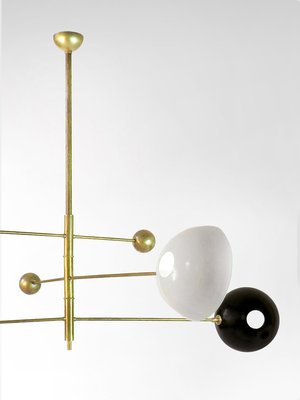 Italian Adjustable Counterweight Lamp in Brass in the style of Stilnovo, 1960s-WLO-2035372