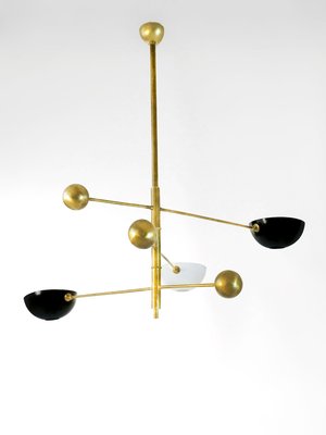 Italian Adjustable Counterweight Lamp in Brass in the style of Stilnovo, 1960s-WLO-2035372