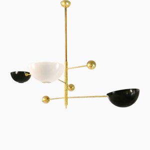 Italian Adjustable Counterweight Lamp in Brass in the style of Stilnovo, 1960s-WLO-2035372