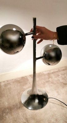 Italian Adjustable Polished Steel Table Lamp, 1960s-QRS-573285