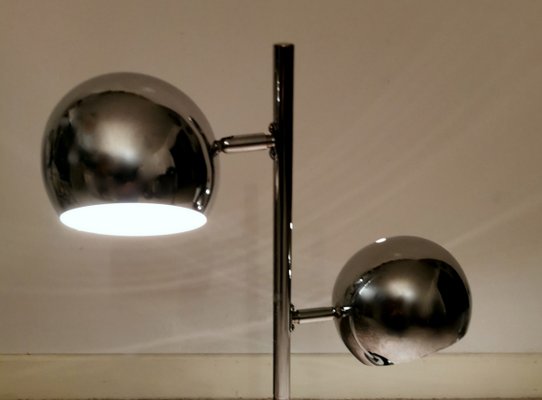 Italian Adjustable Polished Steel Table Lamp, 1960s-QRS-573285