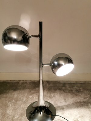 Italian Adjustable Polished Steel Table Lamp, 1960s-QRS-573285