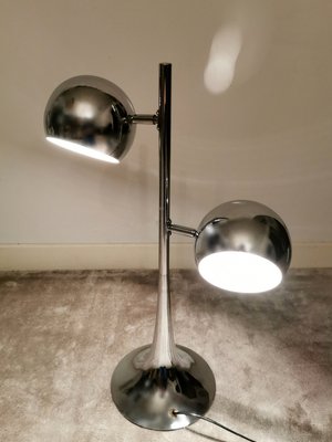 Italian Adjustable Polished Steel Table Lamp, 1960s-QRS-573285