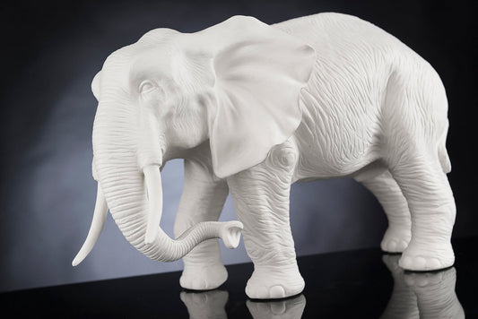 Italian African Ceramic Father Elephant Sculpture by VG Design and Laboratory Department