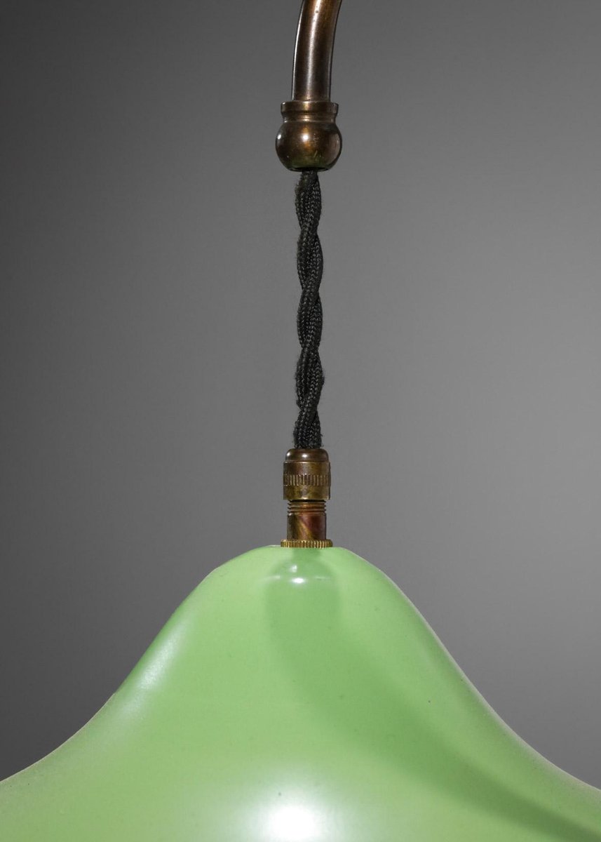 Italian Almond Green Metal Wall Light from Arredoluce, 1960s