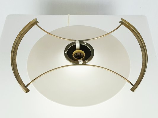 Italian Aluminium and Brass Table Lamp with Acrylic Glass Shade, 1960s-RD-1820591