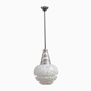 Italian Aluminium & Glass Ceiling Lamp, 1960s-EH-565108