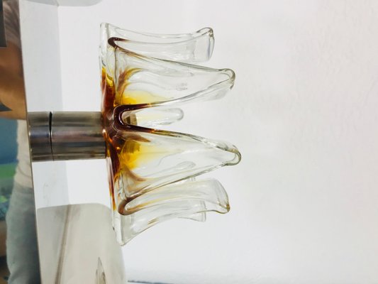 Italian Aluminum and Murano Glass Chandelier from Mazzega, 1970s-PUK-617889