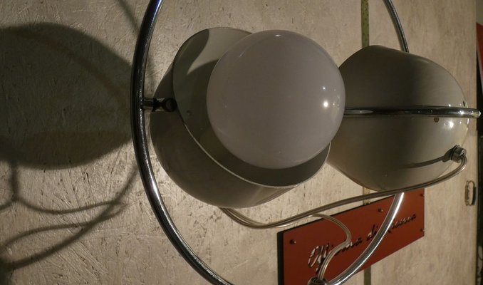 Italian Aluminum and Steel Circle Floor Lamp, 1960s-ERB-797392