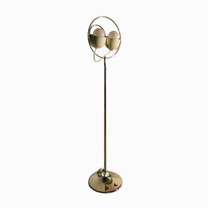 Italian Aluminum and Steel Circle Floor Lamp, 1960s-ERB-797392