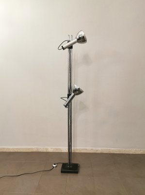 Italian Aluminum & Chromed Metal Floor Lamp from Luci Italia, 1970s-ZST-1219614