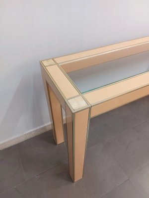 Italian Aluminum Lacquered Wood and Glass Design Console, 1970s-ZST-1161217