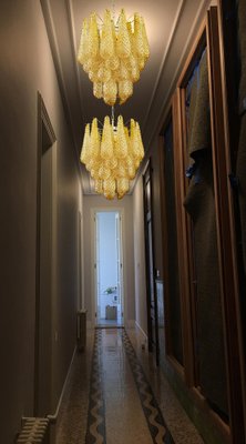 Italian Amber Crystal Chandeliers, Murano, Set of 2-OVO-1235229