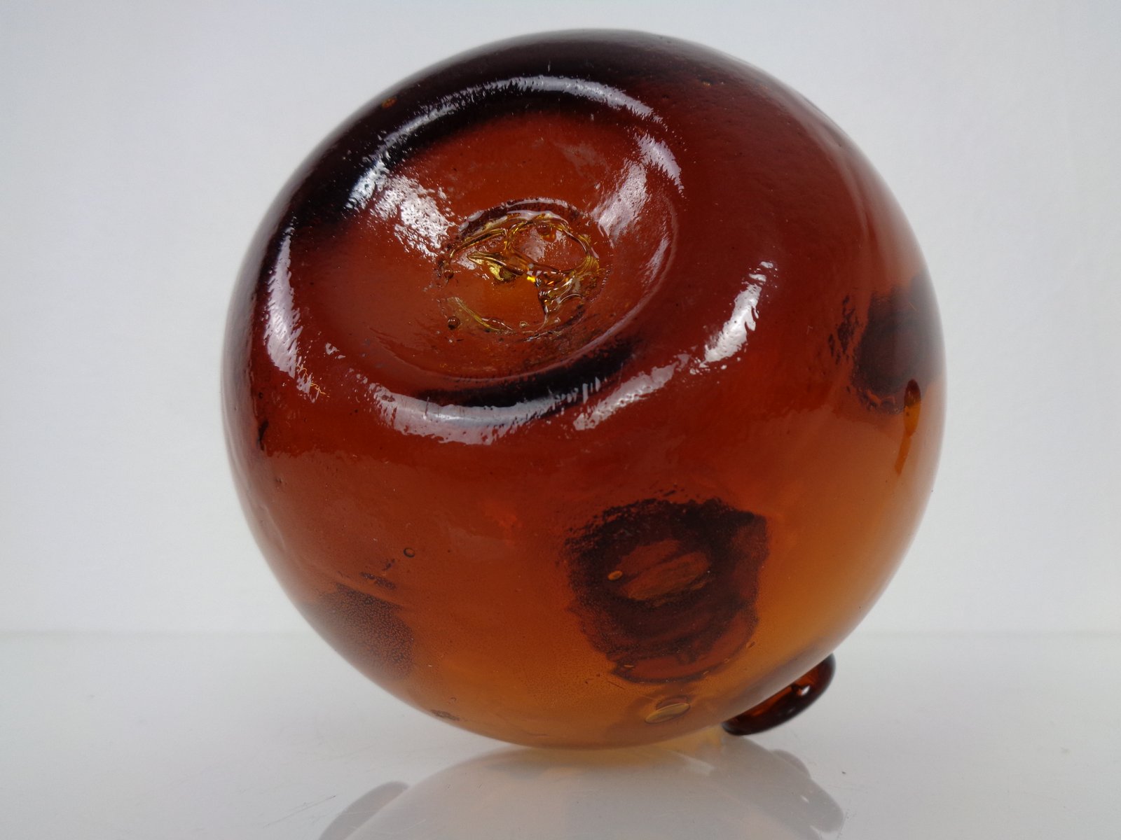 Italian Amber Glass Decanter with Stopper, 1960s