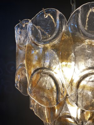 Italian Amber Murano Crostoli Glass Chandelier from Mazzega, 1990s-FHZ-1275666