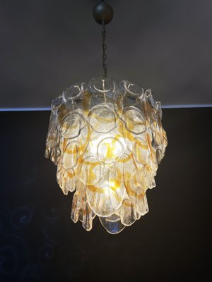 Italian Amber Murano Crostoli Glass Chandelier from Mazzega, 1990s-FHZ-1275666