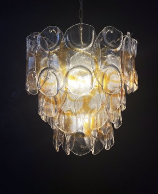 Italian Amber Murano Crostoli Glass Chandelier from Mazzega, 1990s-FHZ-1275666