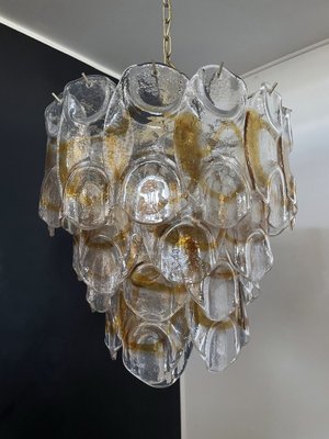 Italian Amber Murano Crostoli Glass Chandelier from Mazzega, 1990s-FHZ-1275666