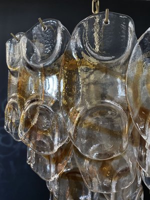 Italian Amber Murano Crostoli Glass Chandelier from Mazzega, 1990s-FHZ-1275666