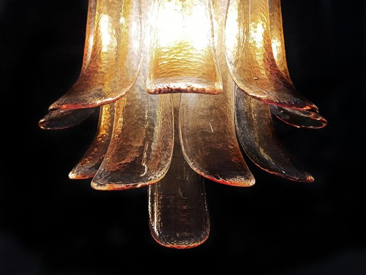 Italian Amber Murano Glass Petal Chandeliers, Set of 2-OVO-1817275