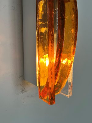 Italian Amber Murano Wall Lights from Poliarte, 1970s, Set of 2-TPE-1229363