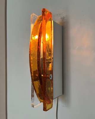 Italian Amber Murano Wall Lights from Poliarte, 1970s, Set of 2-TPE-1229363