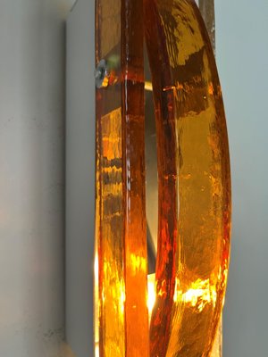 Italian Amber Murano Wall Lights from Poliarte, 1970s, Set of 2-TPE-1229363