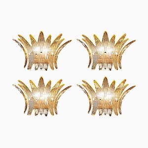 Italian Amber Palmette Sconces, Set of 4-OVO-1235287