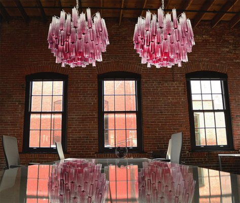 Italian Ametyst Shade Chandeliers in Murano, 1980s, Set of 2-OVO-1235248