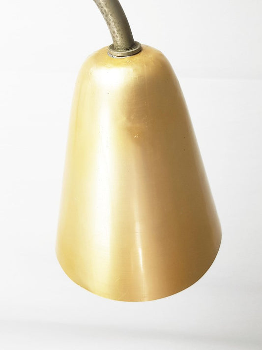 Italian Anodized Aluminum & Nickel Plated Brass Rationalist Wall Lamp, 1940s