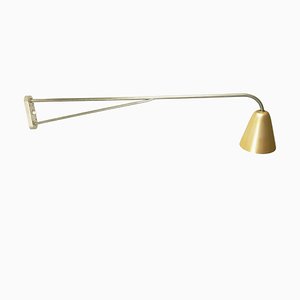 Italian Anodized Aluminum & Nickel Plated Brass Rationalist Wall Lamp, 1940s-RD-1779985