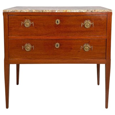 Italian Antique Brass and Marble Chest of Drawers, 1900s-GDD-2034359