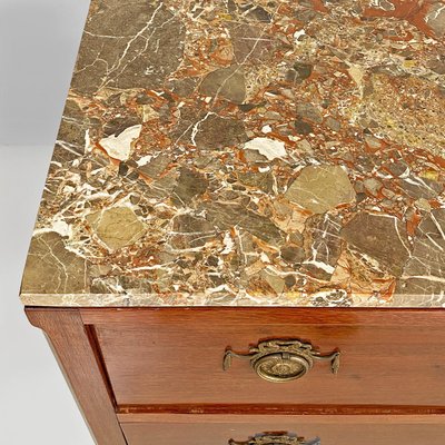 Italian Antique Brass and Marble Chest of Drawers, 1900s-GDD-2034359