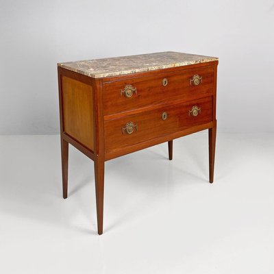 Italian Antique Brass and Marble Chest of Drawers, 1900s-GDD-2034359